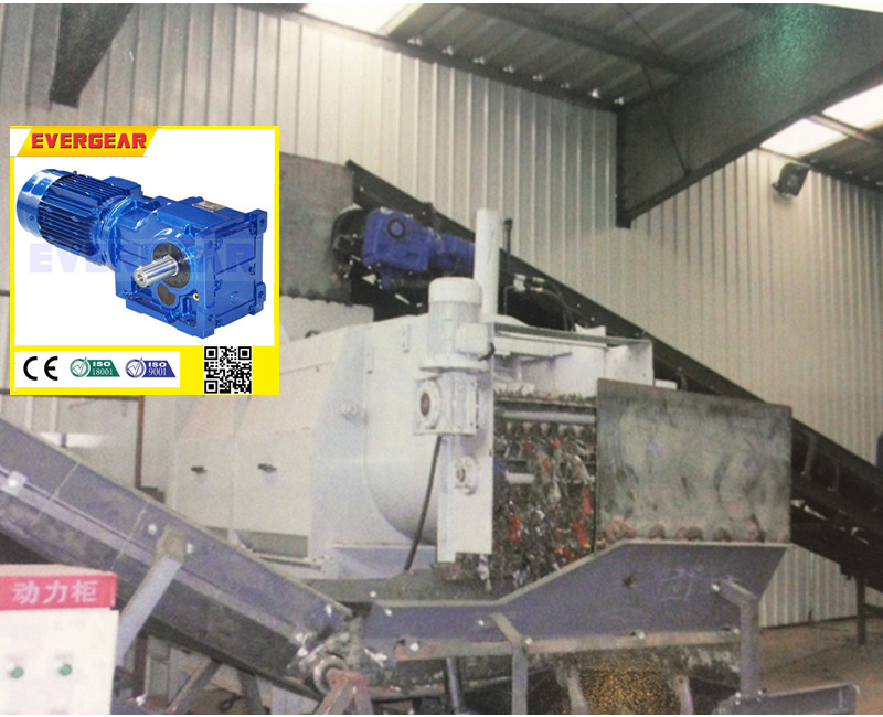 EVERGEAR Bevel gear motor applied in crusher conveyor